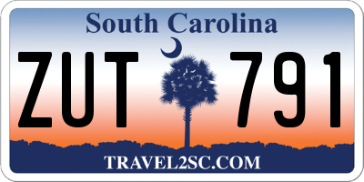 SC license plate ZUT791