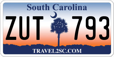 SC license plate ZUT793