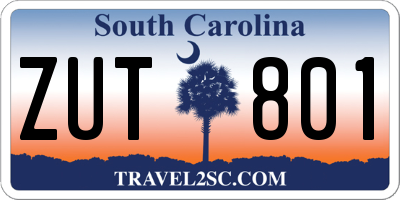 SC license plate ZUT801