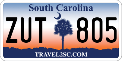 SC license plate ZUT805