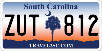 SC license plate ZUT812