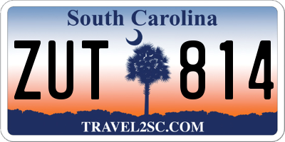 SC license plate ZUT814