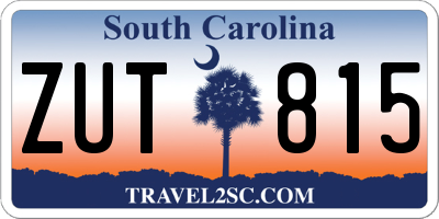 SC license plate ZUT815