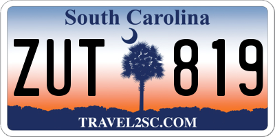 SC license plate ZUT819