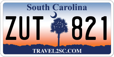 SC license plate ZUT821