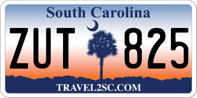 SC license plate ZUT825