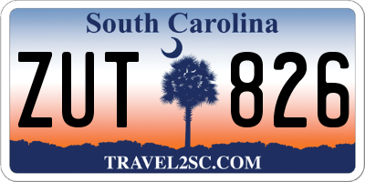 SC license plate ZUT826
