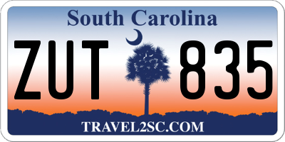 SC license plate ZUT835