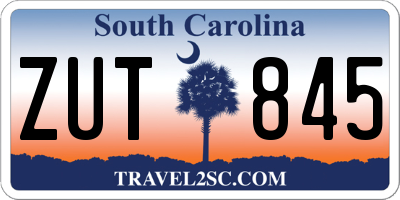 SC license plate ZUT845