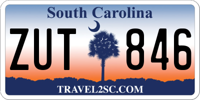 SC license plate ZUT846