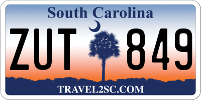 SC license plate ZUT849