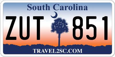 SC license plate ZUT851