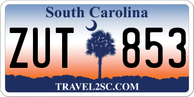 SC license plate ZUT853