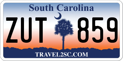 SC license plate ZUT859