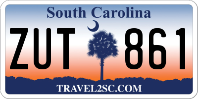 SC license plate ZUT861