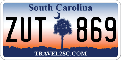 SC license plate ZUT869