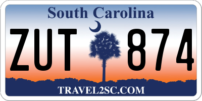 SC license plate ZUT874
