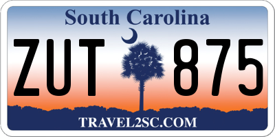 SC license plate ZUT875