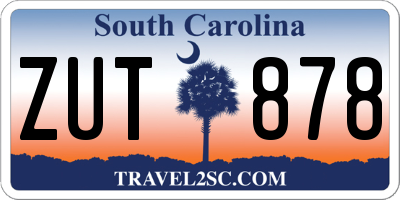 SC license plate ZUT878