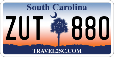 SC license plate ZUT880