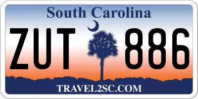 SC license plate ZUT886
