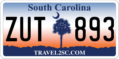 SC license plate ZUT893