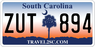 SC license plate ZUT894