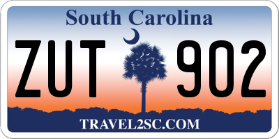 SC license plate ZUT902