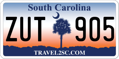 SC license plate ZUT905