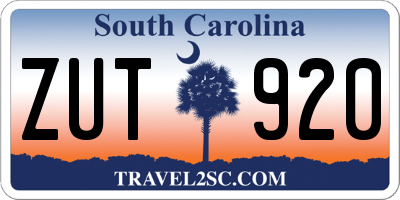 SC license plate ZUT920