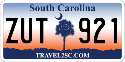 SC license plate ZUT921