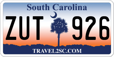 SC license plate ZUT926