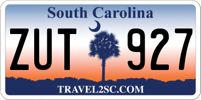 SC license plate ZUT927
