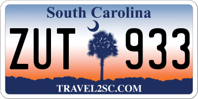SC license plate ZUT933