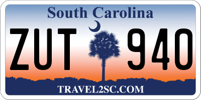 SC license plate ZUT940