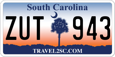 SC license plate ZUT943
