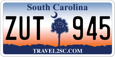 SC license plate ZUT945