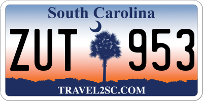 SC license plate ZUT953
