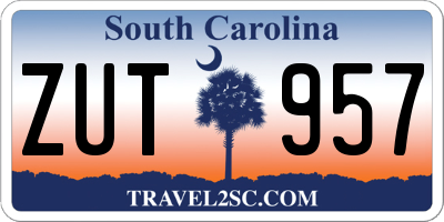 SC license plate ZUT957