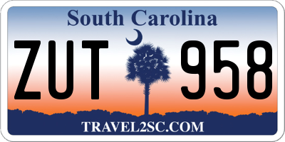 SC license plate ZUT958