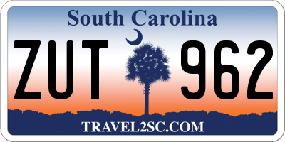 SC license plate ZUT962