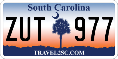 SC license plate ZUT977