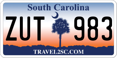 SC license plate ZUT983