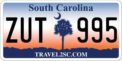 SC license plate ZUT995
