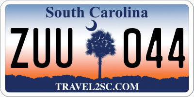 SC license plate ZUU044