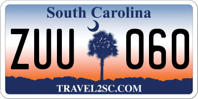 SC license plate ZUU060