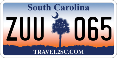 SC license plate ZUU065