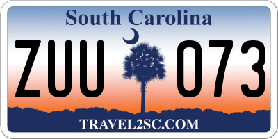 SC license plate ZUU073