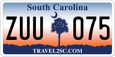 SC license plate ZUU075