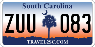 SC license plate ZUU083